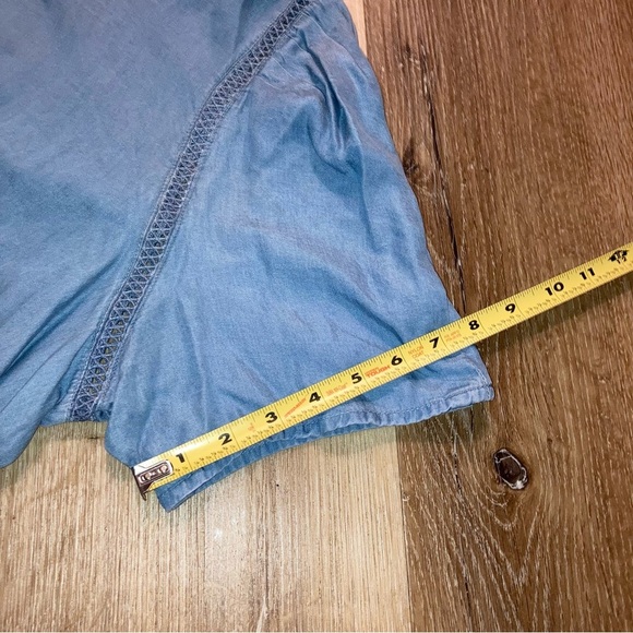 Perch by Blu Pepper Blue chambray Relaxed Blouse Size 2XL | Boho Beach Vacation - Picture 12 of 12